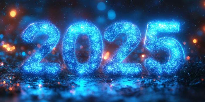 1456x832 2025 New Year Wallpaper: Abstract Gold