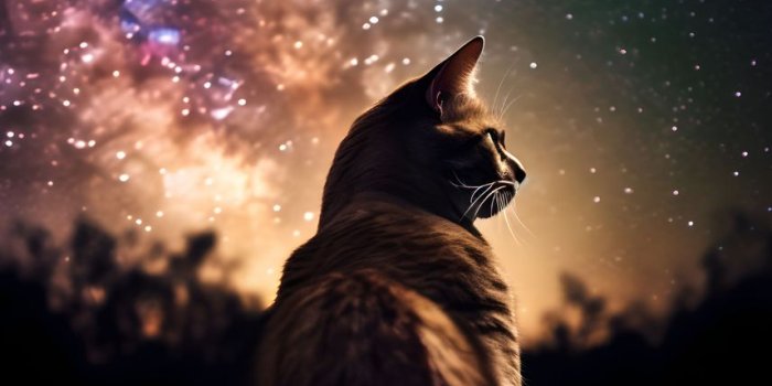 857x1200 Cat Galaxy Nature Animal' Poster