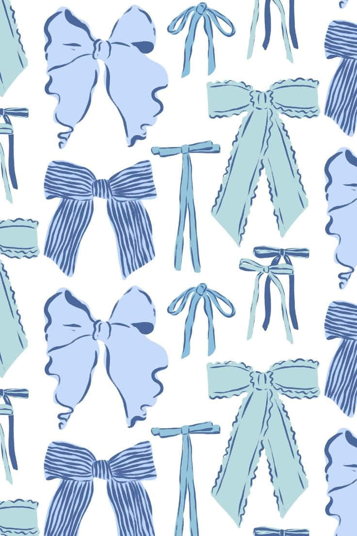 736x1104 Blue Bow Pattern Background Wallpaper