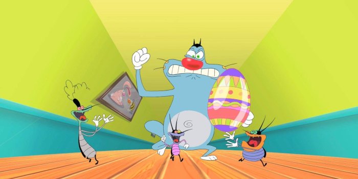 1920x1080 Oggy And The Cockroaches Chasing With