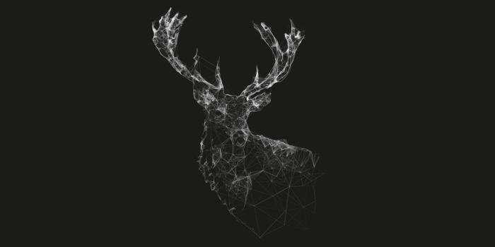 1920x1080 Luminous Deer Dark Abstract Art