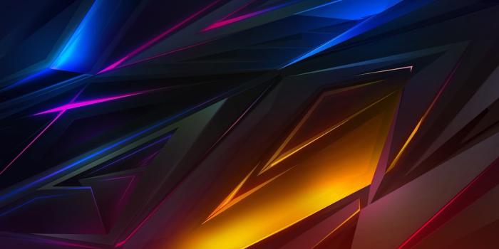 1280x800 Colorful Dark Abstract Polygon 3D 4K