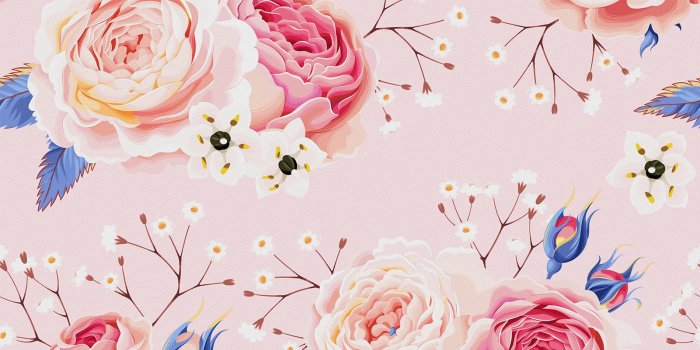 1601x1601 Wallercity Pink Roses Floral Wallpaper