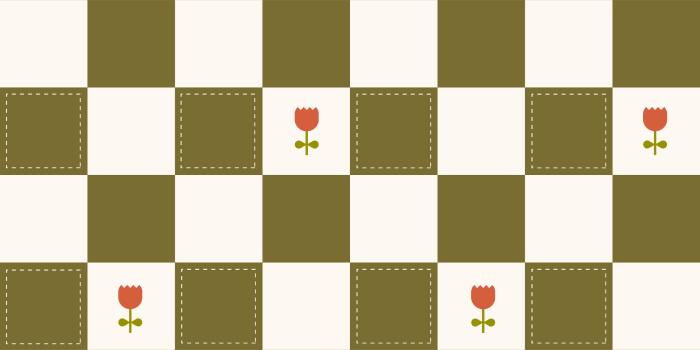 2850x2850 Brenton's Checkered Tulip (Green) Wallpaper