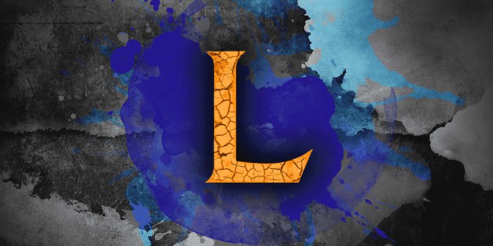 1920x1080 Orange Letter L On A Blue Background