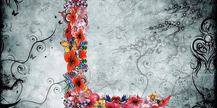 1920x1440 Download Letter L Pink Flower Wallpaper