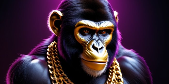 1216x832 3D Gangster Monkey Portrait in Gold