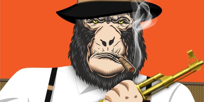 1280x1279 Mob boss monkey - Faded monkeys | OpenSea
