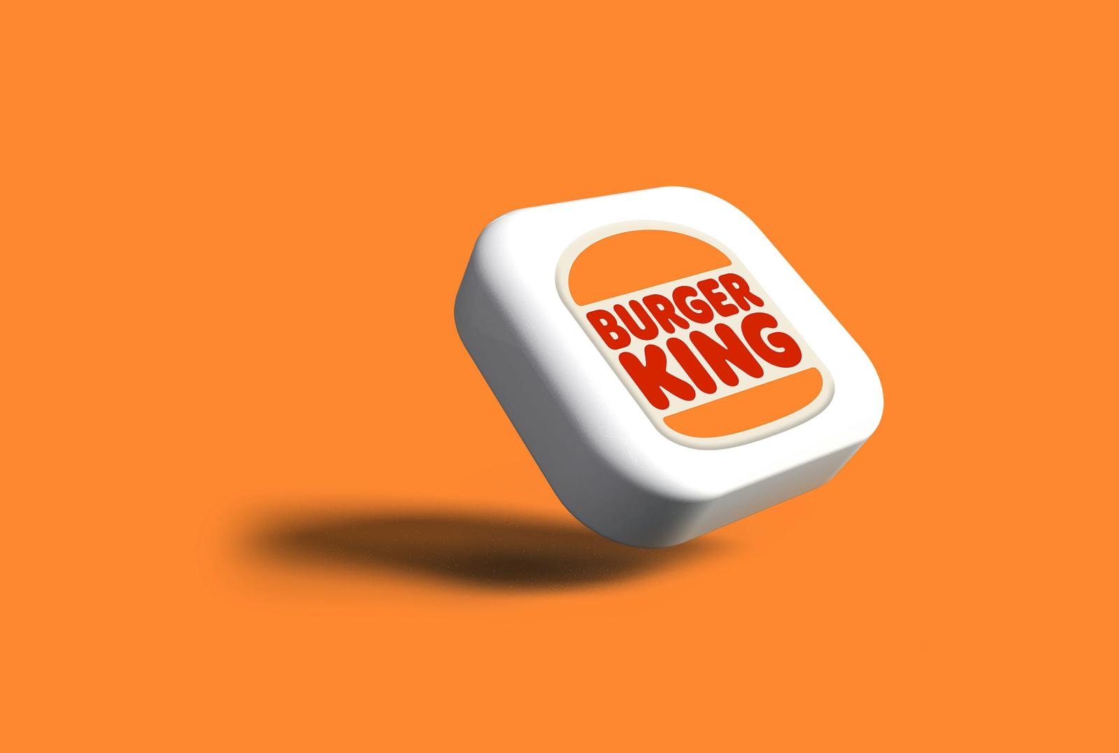 3000x2021 A burger king logo on an orange
