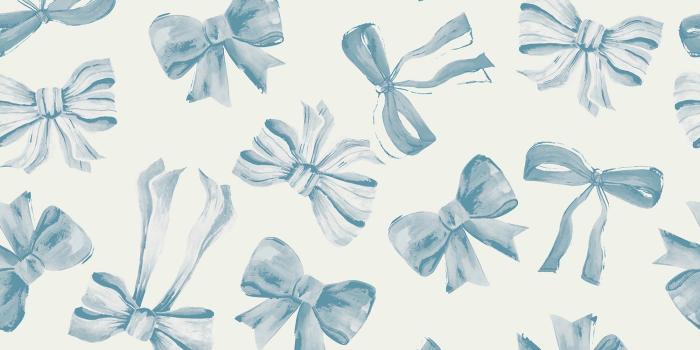 1500x1500 Bow Pattern Blue, Wallpaper Eco