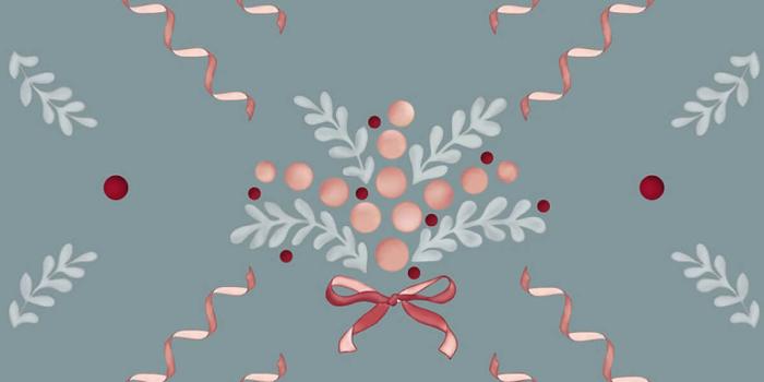 1200x1200 Berries & Bows Blue Wallpaper