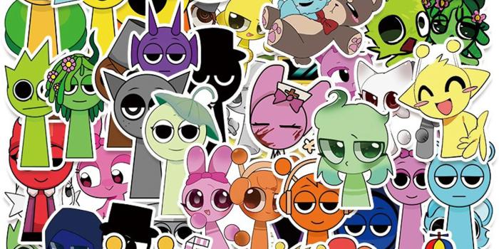 1600x1600 Cute Sprunki Stickers, 100pcs Sprunki