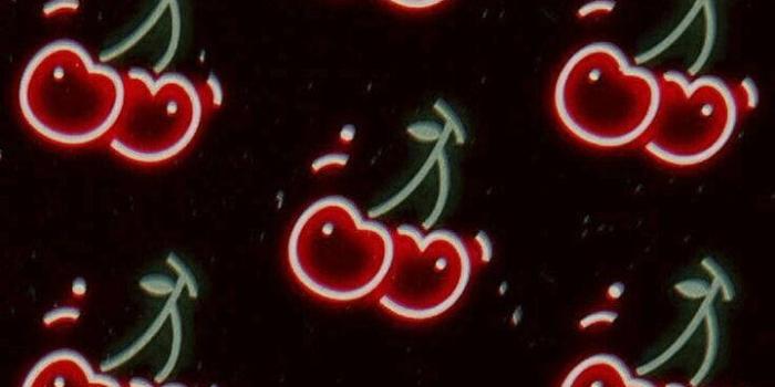 720x1280 Black Neon Aesthetic Cherry Wallpaper