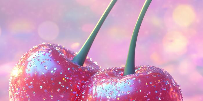 2160x4320 Sparkling Cherries on a Purple Glitter