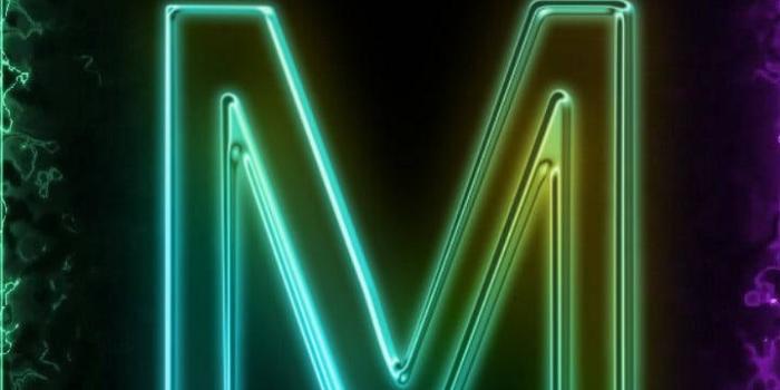 720x1480 Download Neon Green Letter M Wallpaper