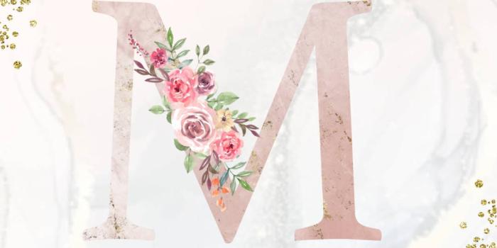 1080x1920 Letter M Floral Design Wallpaper