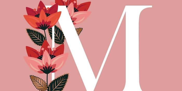 1000x1000 Download Floral Letter M Aesthetic