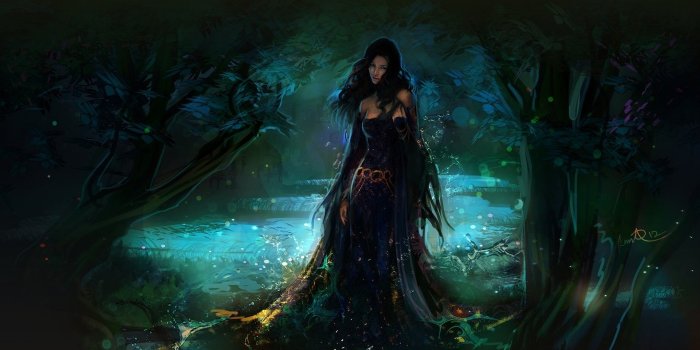 1920x1089 Enchanted Forest Fantasy Woman HD Wallpaper by Anna Pazyniuk