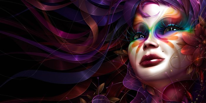 1920x1179 Download a beautiful fantasy girl with a painted face Wallpaper | Wallpapers .com