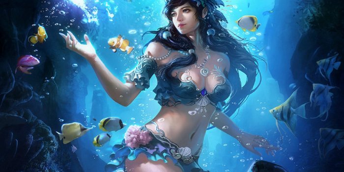 1680x1260 under, Water, Fish, Fantasy, Girl Wallpapers HD / Desktop and Mobile  Backgrounds