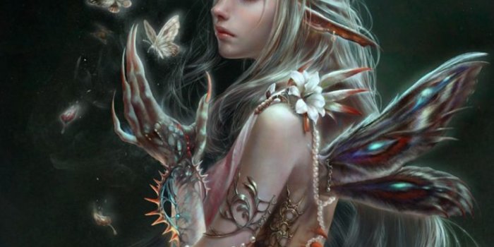 748x1400 fantasy, Girl, Woman, Beautiful, Face, Wings, Butterfly Wallpapers HD /  Desktop and Mobile Backgrounds