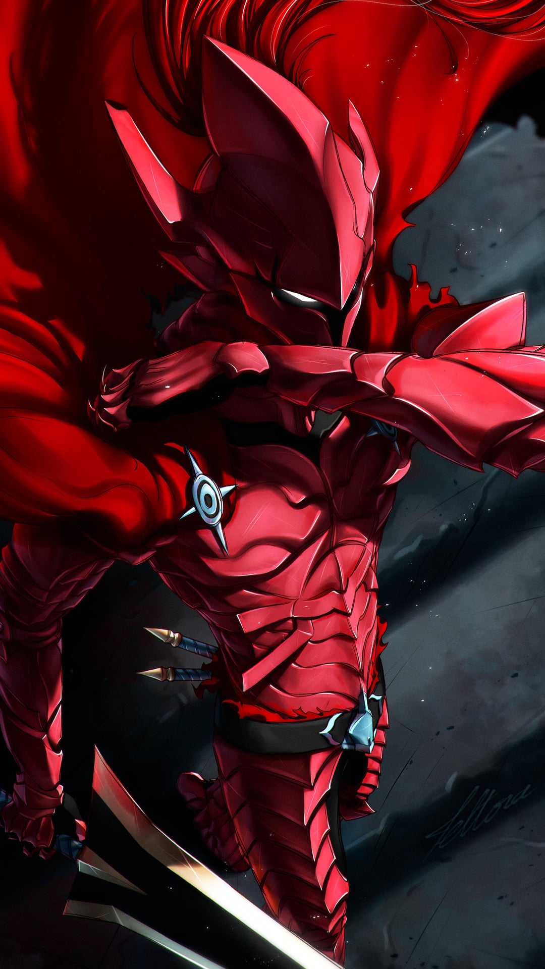 1080x1920 Blood-Red Commander Igris | by me @Tettora_Draws : r/sololeveling