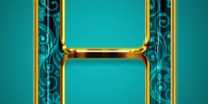 800x1644 Download Turquoise And Gold Alphabet Letter H Background | Wallpapers.com