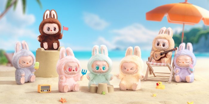 1920x1080 Labubu Beach Fun HD Wallpaper