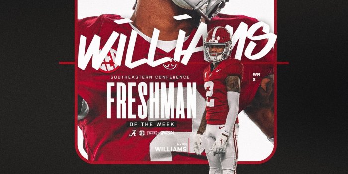 1934x2048 Ryan Williams named SEC freshman of the week : r/rolltide