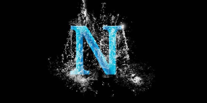 1024x768 Download Letter N With Water Splash Design Wallpaper | Wallpapers.com