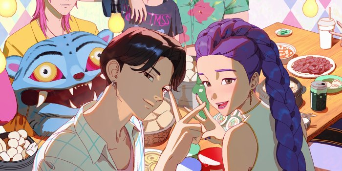 2048x2048 Huntrix Wallpaper 4K, Saja Boys, KPop Demon Hunters