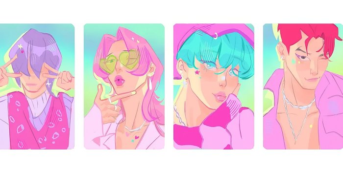 2609x1080 HD Wallpaper: KPop Demon Hunters - Saja Boys Movie Style Portraits