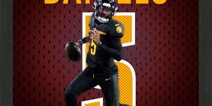 2000x2000 Highland Mint Jayden Daniels Washington Commanders 13'' x 13'' Impact  Jersey Framed Photo