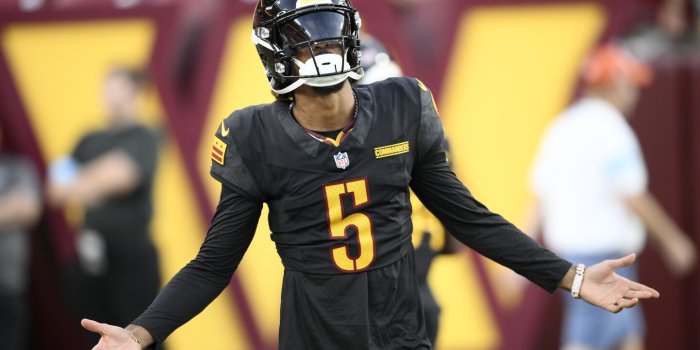 1440x810 No. 2 pick Jayden Daniels helps Commanders launch new era against Baker  Mayfield-led Buccaneers | AP News