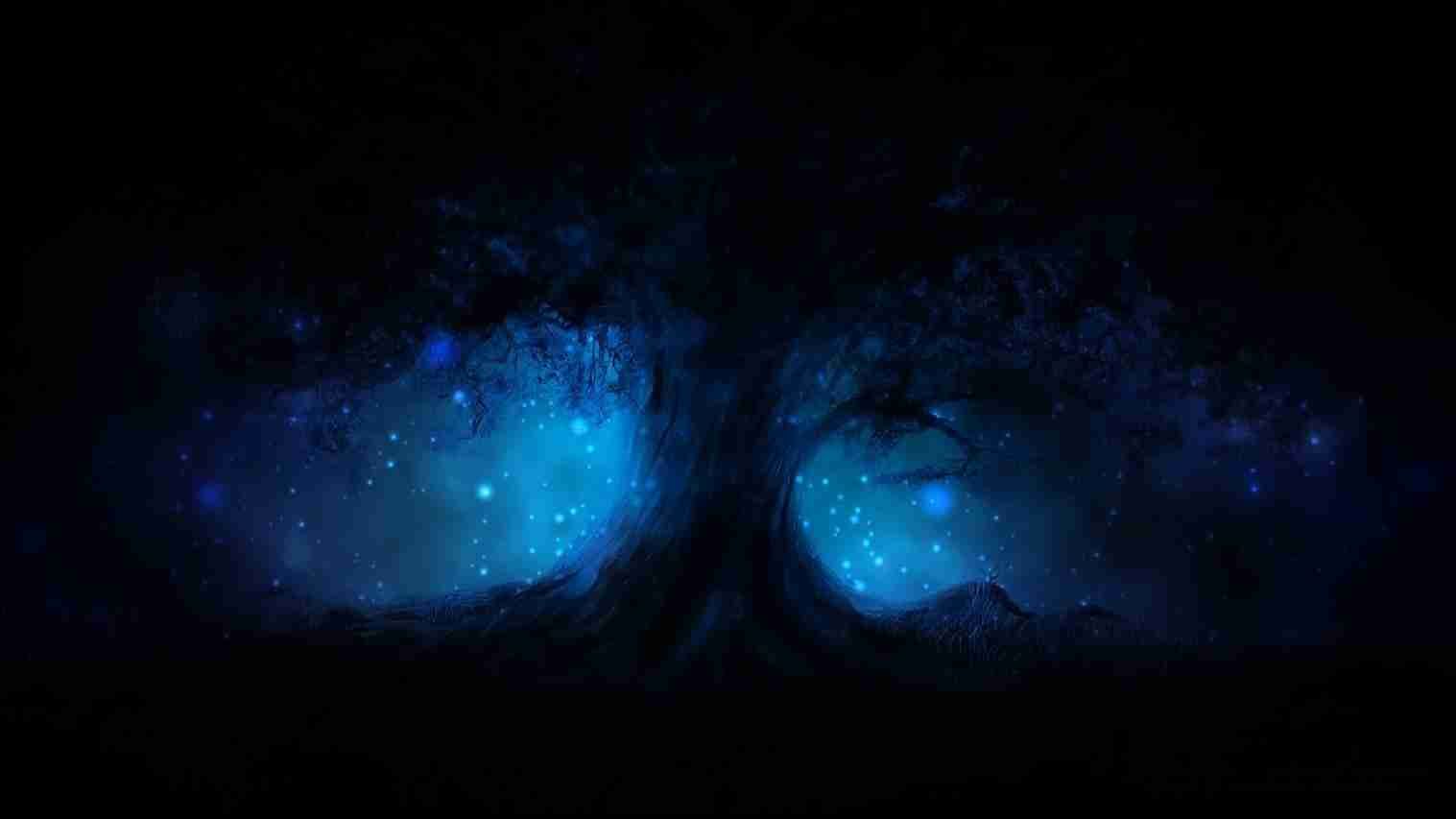 1517x853 Black Aesthetic Wallpaper - Blue Tree (#54018) - HD Wallpaper Download