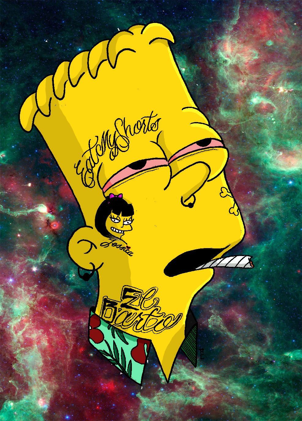 987x1376 Bart Simpson Supreme Wallpapers
