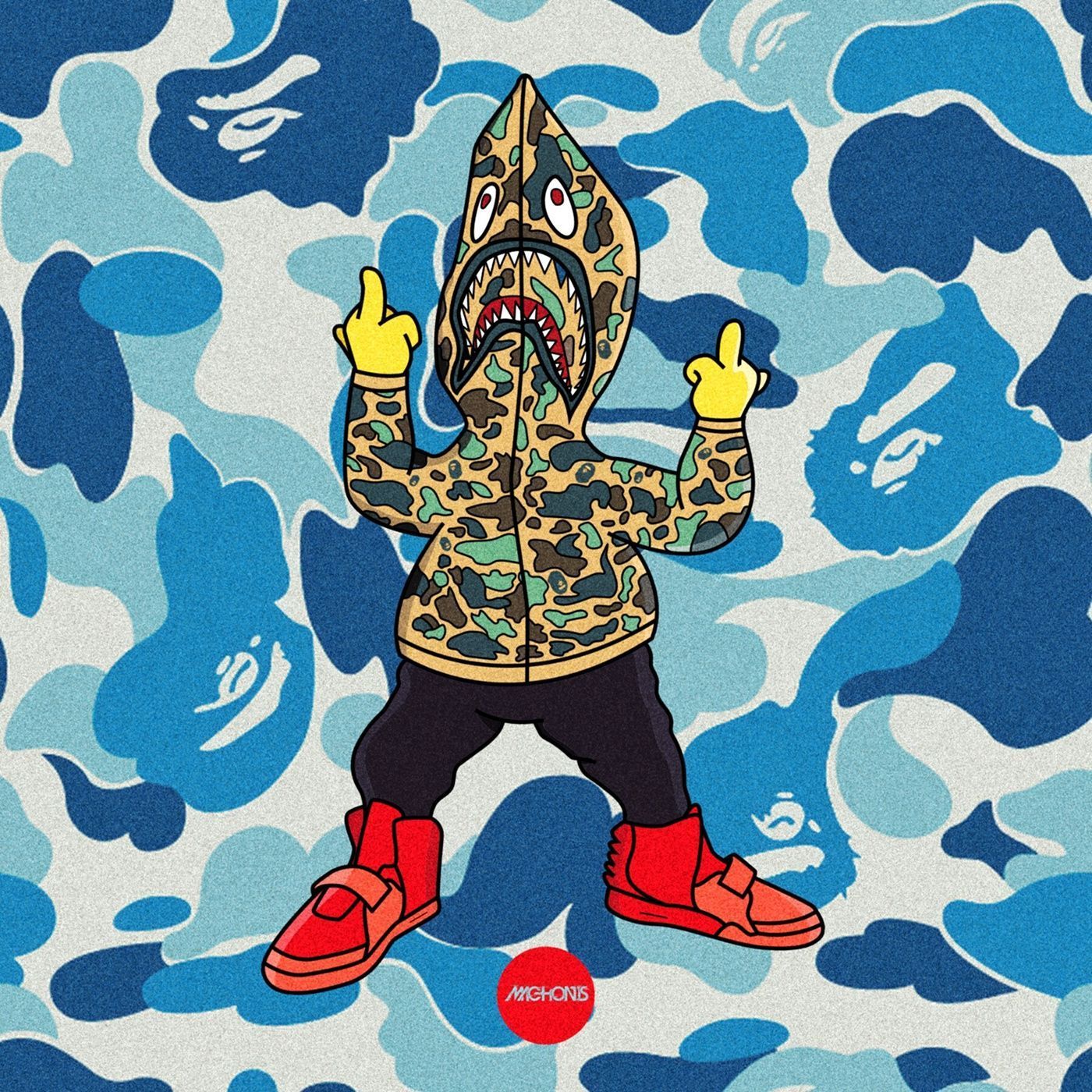 1400x1400 40+ BAPE Bart Simpson Wallpapers - Download at WallpaperBro