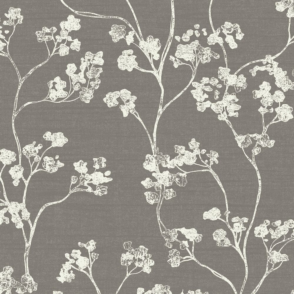 1000x1000 Kew Floral Wallpaper - Grey