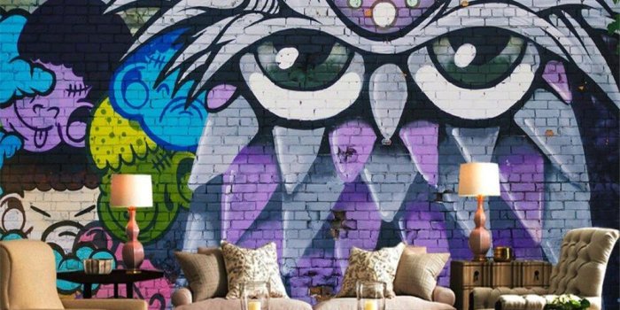 1000x800 US $9.3 38% OFF|Beibehang Custom Wallpaper Bar KTV Mural Modern Street  Graffiti Art Birds TV Wall Background walls 3d Wallpaper papel de parede-in 