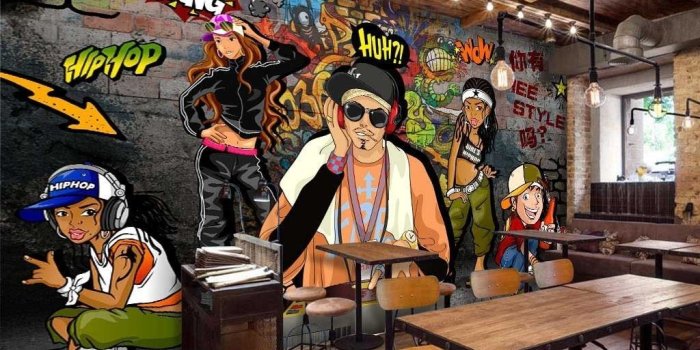 1024x838 3D Graffiti Dj Cartoon Art Wall Murals Wallpaper Decals Prints Decor