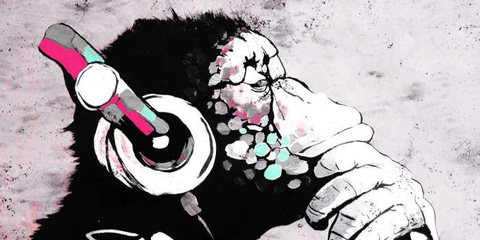 1600x1200 Graffiti DJ Monkey, not Banksy, Extra Large 24