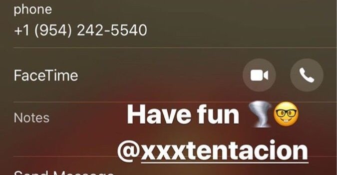 675x1200 Trippie Redd posts xxxtentacion's phone number on his Instagram