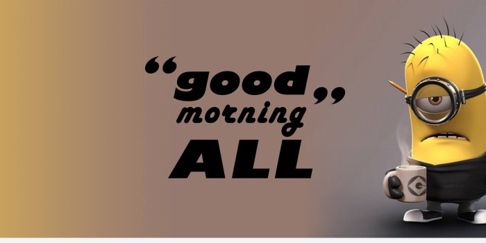 3365x1272 Funny, Good, Morning, HD, Wallpaper, Top, Minions, Yellow, Movie For