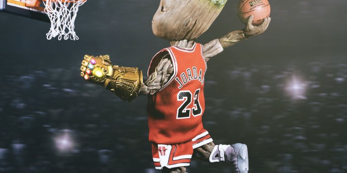 4365x3976 Baby Groot Playing Basketball, HD Superheroes, 4k Wallpapers, Images