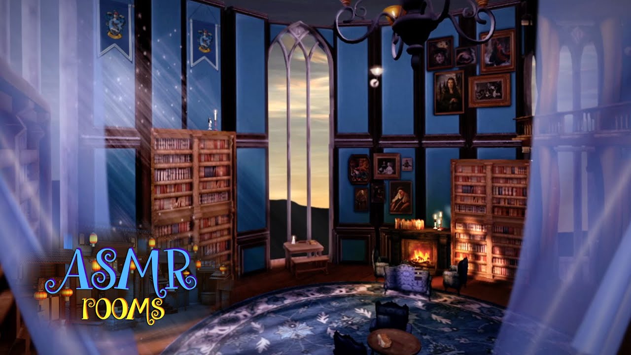 1280x720 Harry Potter Inspired ASMR - Ravenclaw Tower Common Room - Magical Ambience  and Animation