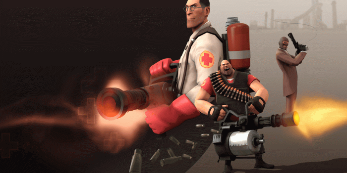 1600x900 TF2 Loading Screen With RED Medic,Heavy and Spy - Team Fortress 2