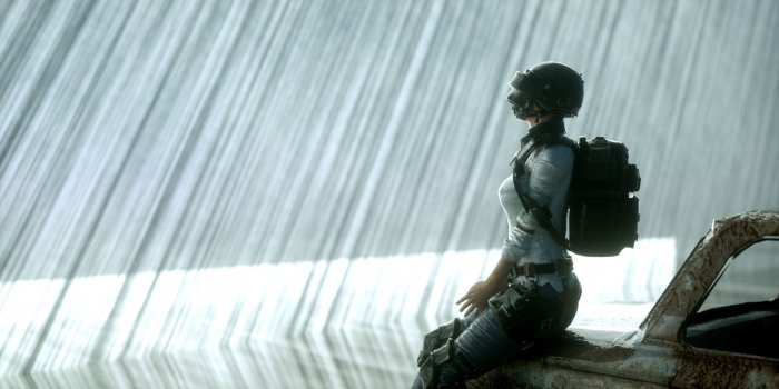 2560x1440 Download 2560x1440 Wallpaper Helmet Girl, Pubg, Video Game, Art