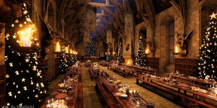 1920x1080 ArtStation - Unity 3D: Christmas in Hogwarts Main Hall, Sasha Sirovnenko