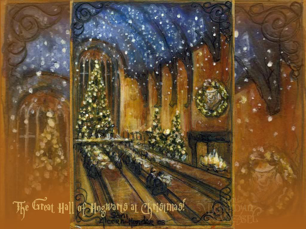 1024x768 Harry Potter Christmas 08 wallpaper (Great Hall) | Harry Potter