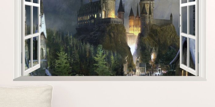 1001x1001 Harry Potter Hogwarts School Wall Stickers magic castle stereo 3d